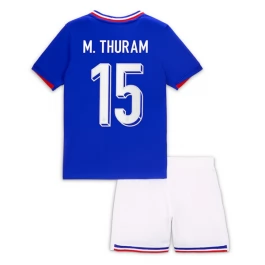 EK 2024 Frankrijk Voetbaltenue M.Thuram 15 Thuisshirt Kids