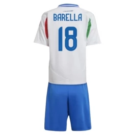 EK 2024 Italië Barella 18 Uitshirt Kids Voetbaltenue