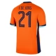 EK 2024 Nederland F.De Jong 21 Thuisshirt Voetbaltenue