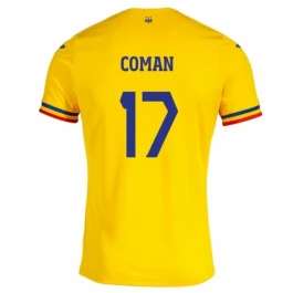 EK 2024 Roemenië Coman 17 Thuisshirt Voetbaltenue