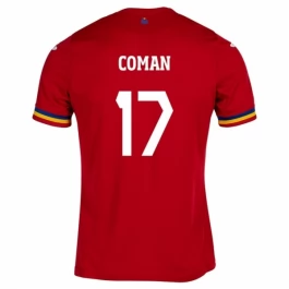 EK 2024 Roemenië Coman 17 Uitshirt Voetbaltenue