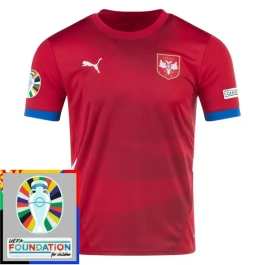 EK 2024 Servië Thuisshirt Voetbaltenue Patch