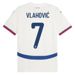 EK 2024 Servië Vlahović 7 Uitshirt Voetbaltenue