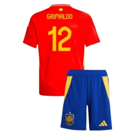 EK 2024 Spanje Grimaldo 12 Thuisshirt Kids Voetbaltenue