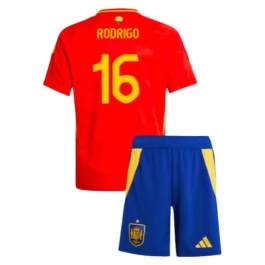 EK 2024 Spanje Rodrigo 16 Thuisshirt Kids Voetbaltenue
