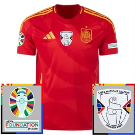 EK 2024 Spanje Thuisshirt Voetbaltenue Patches