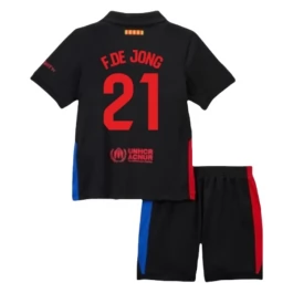 FC Barcelona F.De Jong 21 Uitshirt Kids 2024-2025 Voetbaltenue