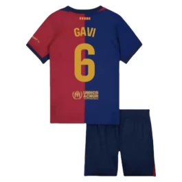 FC Barcelona Gavi 6 Thuisshirt Kids 2024-2025 Voetbaltenue