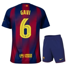 FC Barcelona Gavi 6 Thuisshirt Kids 2025-2026 Voetbaltenue
