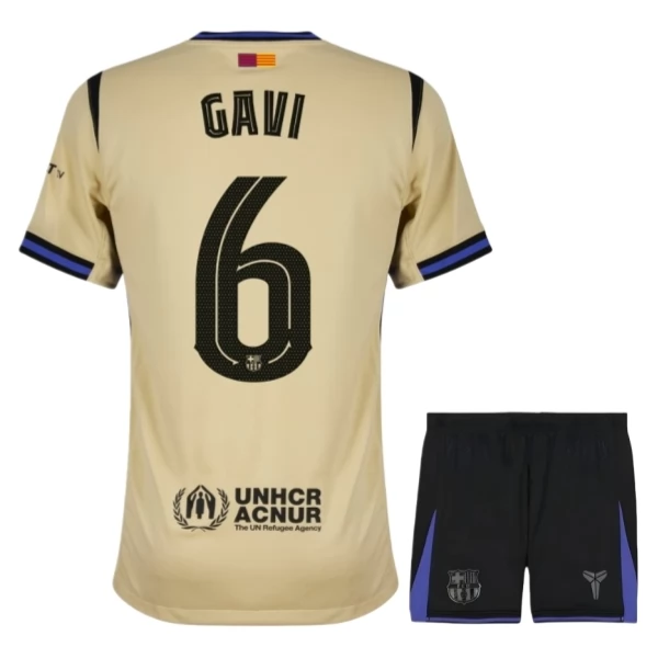FC Barcelona Gavi 6 Uitshirt Kids 2025-2026 Voetbaltenue FC Barcelona Gavi 6 Uitshirt Kids 2025-2026 Voetbaltenue
