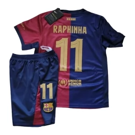 FC Barcelona Raphinha 11 Thuisshirt Kids 2024-2025 Voetbaltenue