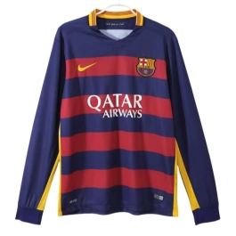FC Barcelona Thuisshirt Retro 2015-2016 L/S Voetbaltenue