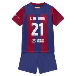 FC Barcelona Voetbaltenue F.De Jong 21 2023-2024 Thuisshirt Kids
