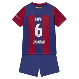 FC Barcelona Voetbaltenue Gavi 6 2023-2024 Thuisshirt Kids