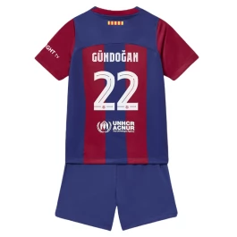 FC Barcelona Voetbaltenue Gündoğan 22 2023-2024 Thuisshirt Kids