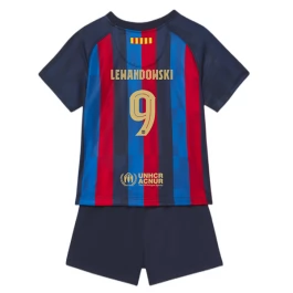 FC Barcelona Voetbaltenue Lewandowski 9 2022-2023 Thuisshirt Kids