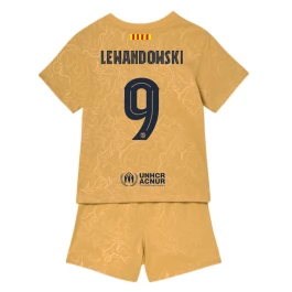 FC Barcelona Voetbaltenue Lewandowski 9 2022-2023 Uitshirt Kids