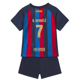 FC Barcelona Voetbaltenue O. Dembélé 7 2022-2023 Thuisshirt Kids
