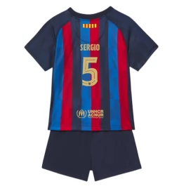 FC Barcelona Voetbaltenue Sergio 5 2022-2023 Thuisshirt Kids