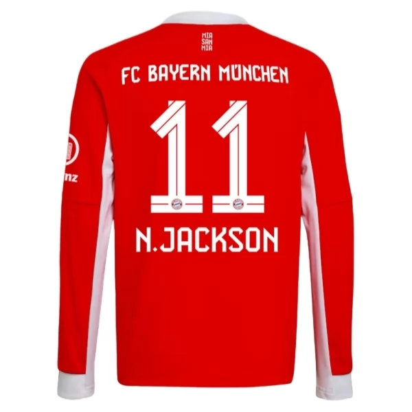 FC Bayern München N.Jackson 11 Thuisshirt 2025-2026 Lange Mouwen Voetbaltenue FC Bayern München N.Jackson 11 Thuisshirt 2025-2026 Lange Mouwen Voetbaltenue