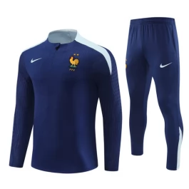Frankrijk Trainingspakken 2024-25 - 1-4 Zip Marineblauw