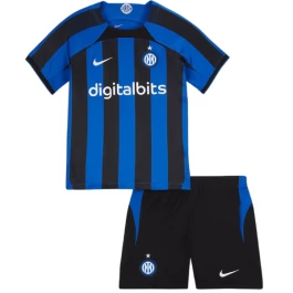 Inter Milan Voetbaltenue 2022-2023 Thuisshirt Kids