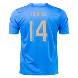 Italië Voetbaltenue Chiesa 14 2022 Thuisshirt