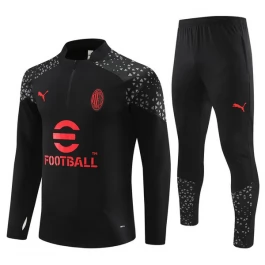 Kids AC Milan Trainingspakken 2023-24 - 1-4 Zip Zwart