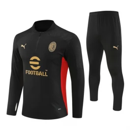 Kids AC Milan Trainingspakken 2024-25 - 1-4 Zip Zwart