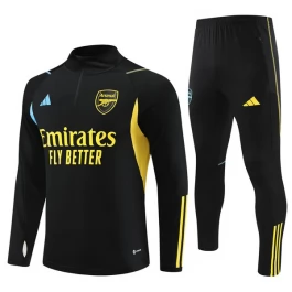 Kids Arsenal Trainingspakken 2023-24 - 1-4 Zip Zwart Geel