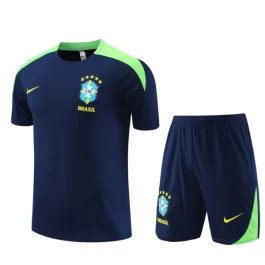 Kids Brazilië Trainingsshirt Pakken 2024-25 - Shorts Marineblauw