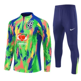 Kids Brazilië Trainingssweaterpak 2025-26 - 1-4 Zip Groen