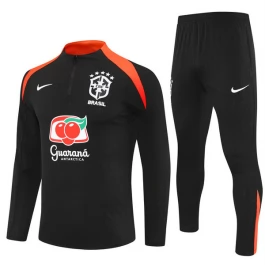 Kids Brazilië Trainingssweaterpak 2025-26 - 1-4 Zip Zwart