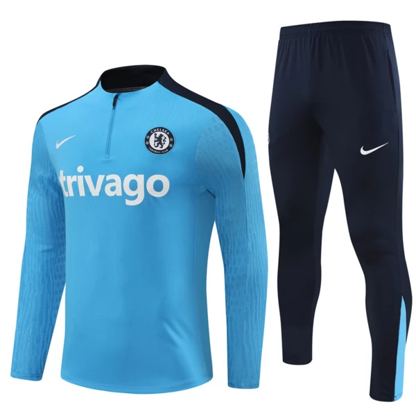 Kids Chelsea Trainingspakken 2024 25 1 4 Zip Blauw