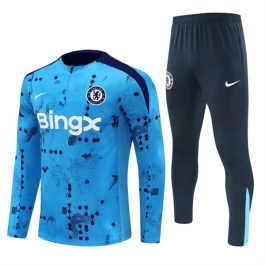 Kids Chelsea Trainingspakken 2024-25 - 1-4 Zip Blauw