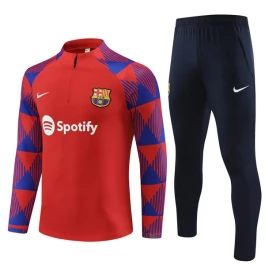 Kids FC Barcelona Trainingspakken 2023-24 - 1-4 Zip Rood Blauw