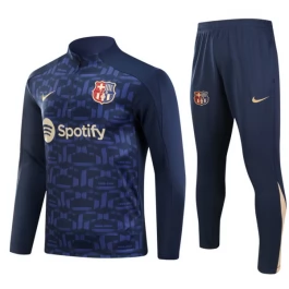 Kids FC Barcelona Trainingspakken 2024-25 - 1-4 Zip Blauw