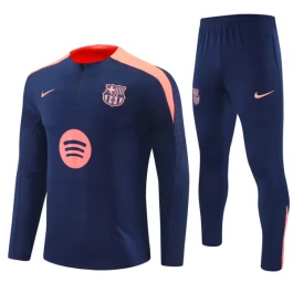 Kids FC Barcelona Trainingspakken 2024-25 - 1-4 Zip Dark Blauw