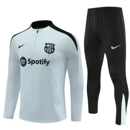 Kids FC Barcelona Trainingspakken 2024-25 - 1-4 Zip Grijs
