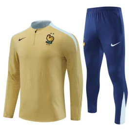 Kids Frankrijk Trainingspakken 2024-25 - 1-4 Zip Gold