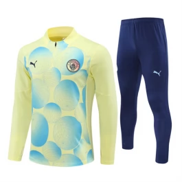 Kids Manchester City Trainingspakken 2024-25 - 1-4 Zip Geel