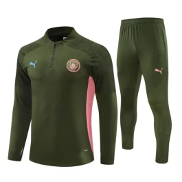 Kids Manchester City Trainingspakken 2024-25 - 1-4 Zip Groen