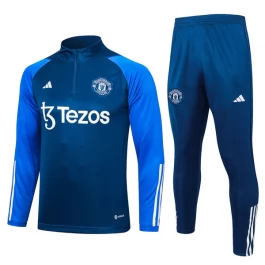 Kids Manchester United Trainingspakken 2023-24 - 1-4 Zip Blauw