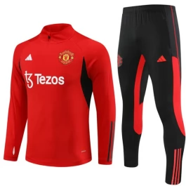Kids Manchester United Trainingspakken 2023-24 - 1-4 Zip Rood