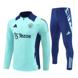 Kids Manchester United Trainingspakken 2024-25 - 1-4 Zip Blauw