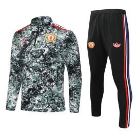 Kids Manchester United Trainingspakken 2024-25 - 1-4 Zip Groen