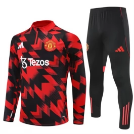 Kids Manchester United Trainingspakken 2025-26 - 1-4 Zip Rood Zwart
