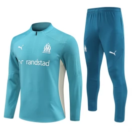 Kids Olympique de Marseille Trainingspakken 2024-25 - 1-4 Zip Blauw