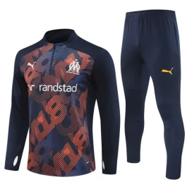 Kids Olympique de Marseille Trainingspakken 2024-25 - 1-4 Zip Blauw Oranje