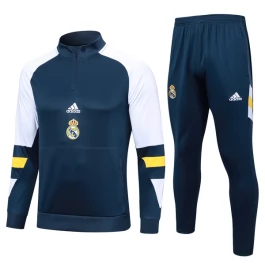 Kids Real Madrid Trainingspakken 2023-24 - 1-4 Zip Blauw